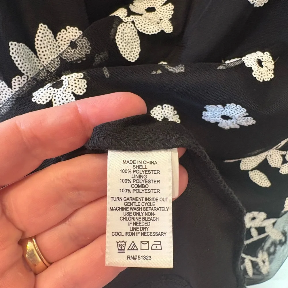 bebe Black and White Floral Mini Dress - Picture 6 of 10